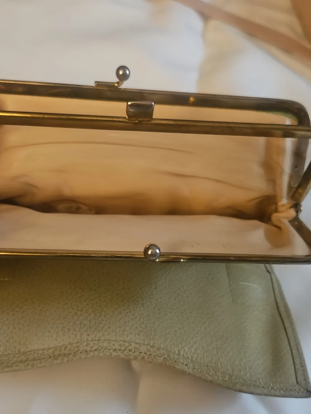 Vintage Women's Beige and Dark Brown Haircalf Wallet